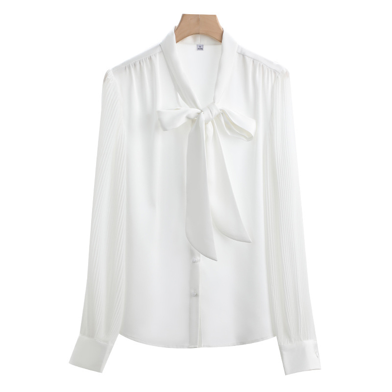 Summer professional elegant shirt with bow