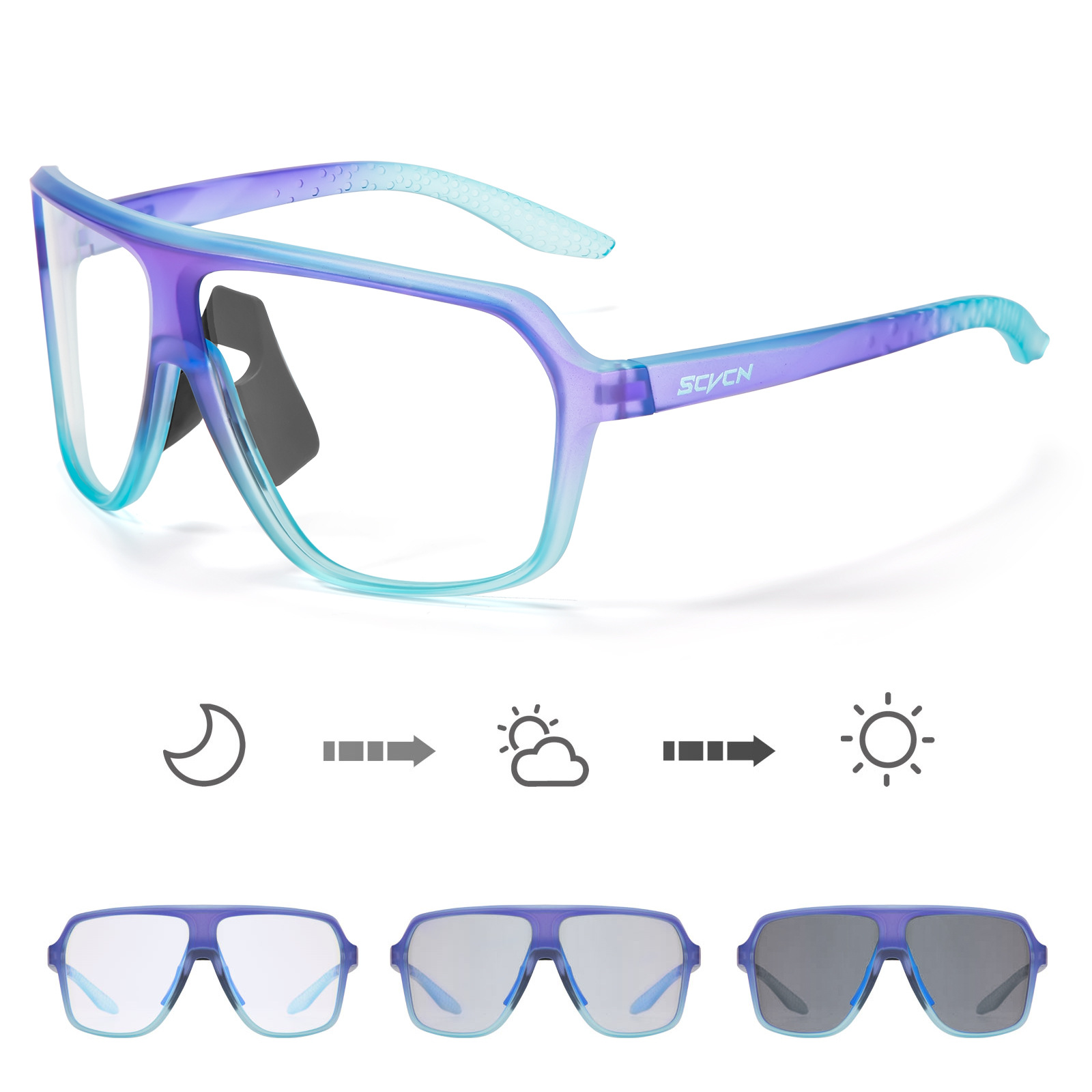 Gafas Fotocromáticas de Ciclismo de PC con Protección UV y Anti-Arena