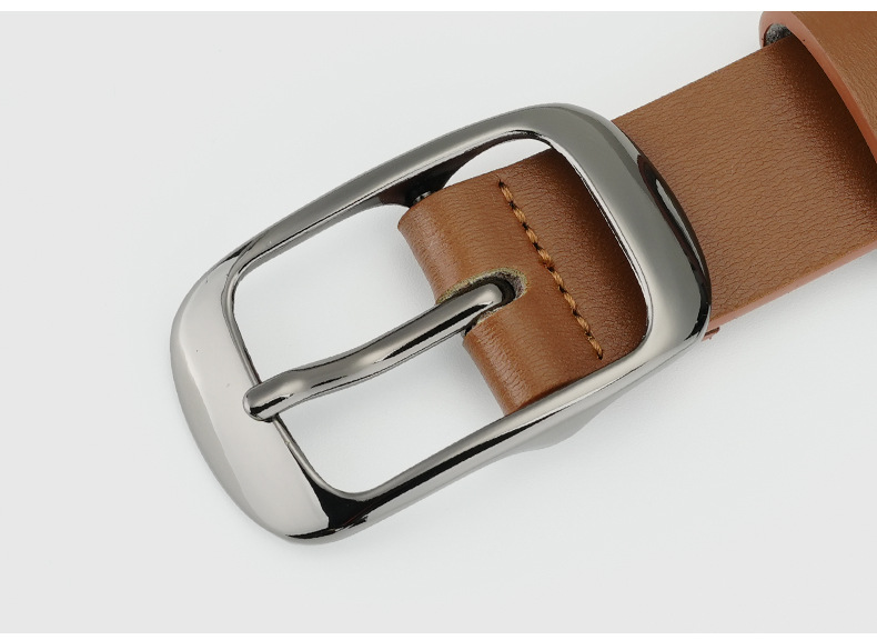 Curea din piele pentru femei, cu cataramă cu ac, nouă, vânzare fierbinte, 2024, fără strat intermediar, versatilă, curea cu cataramă japoneză, populară, din piele de vacă pură, pentru femei_voghion.com