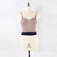 定制国际设计师独立原创品牌风格春夏粗针新款罗纹针织吊带背心