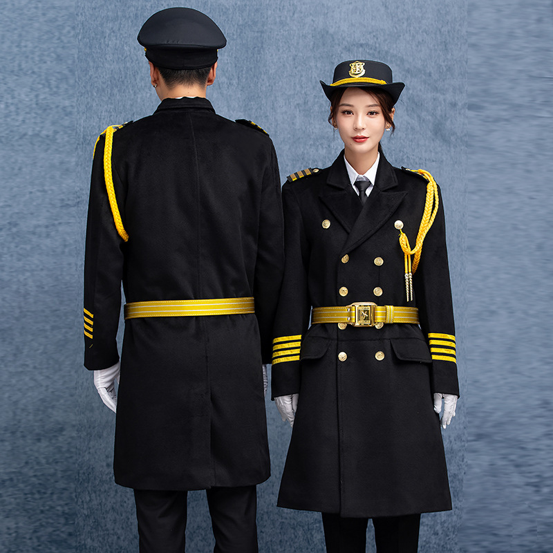 Hotel overalls long-sleeved security coat men's welcome reception bellboy uniform suit autumn and winter clothing