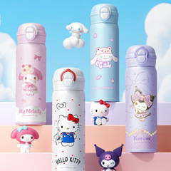 サンリオ クロメ 子供用魔法瓶カップ ダブルドリンク 316 ステンレス鋼ウォーターカップ かわいい学生スクールカップ