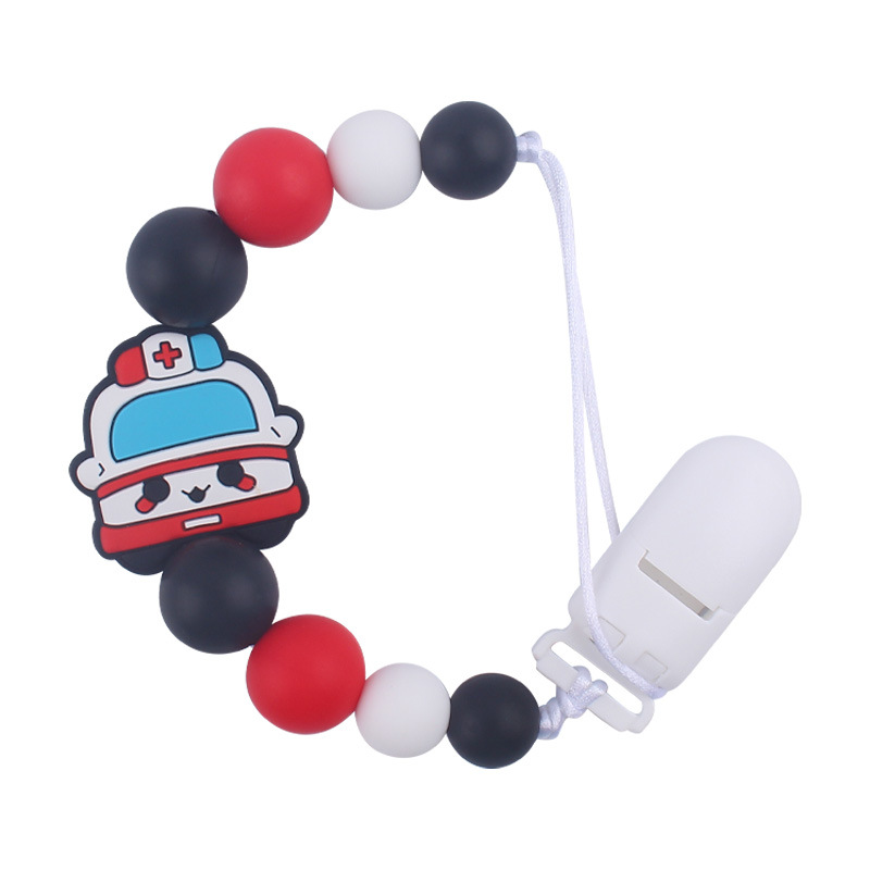 Nuevo bebé de dibujos animados animal pequeño mordedor creativo DIY lindo silicona mordedura molar Cadena de pezón cadena anti-caída