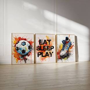 Amazon Splash Ink Watercolor Sports Football Shoes Children's Room Boy Poster Canvas Painting Decorative Painting Core Frameless