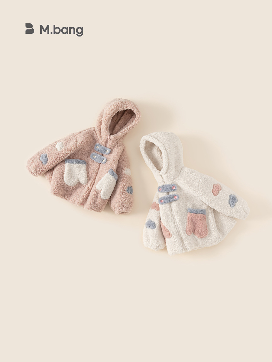 Yubao ropa infantil de niñas abrigo de lana de invierno nuevo bebé femenino grueso chaqueta con capuzas de invierno para niños