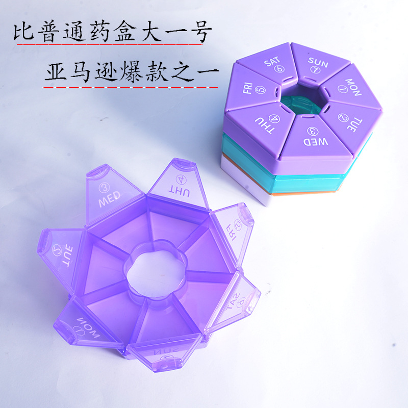 Portable medicine box, drug box, seven days a week, medicine medicine device, three meals a day, reminder for elderly people to take medicine
