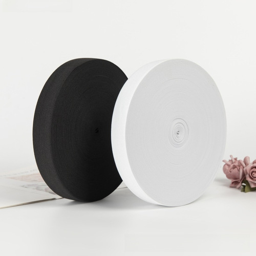 Wholesale black and white hook and loop fastener webbing, 1cm~20cm, knit elastic fabric auxiliary material, rubber band.