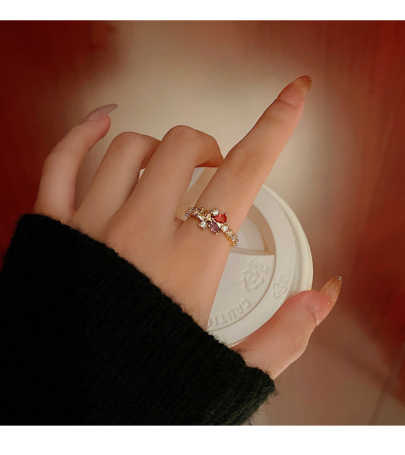 Fashion Geometric Copper Plating Zircon Rings