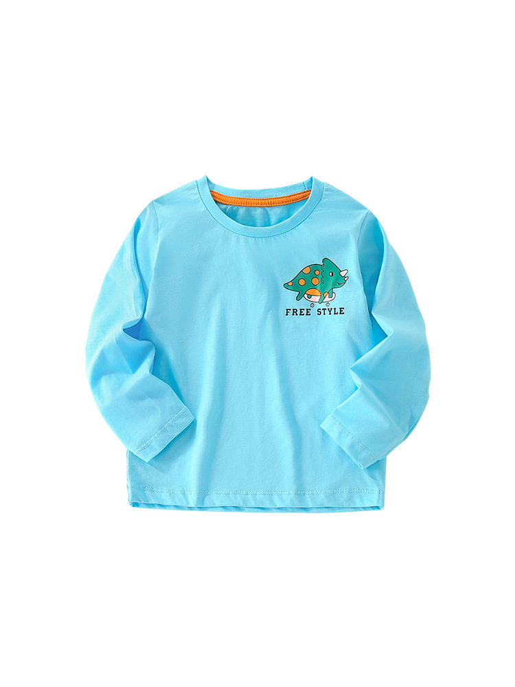 Malwee camiseta de base para niños otoño nuevo estilo europeo y americano para niños de media edad cuello redondo casual de manga larga ropa de niños extranjeros