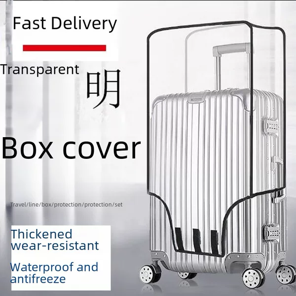 Luggage Protective Cover Transparent Thickeneded Wear-Resistant Waterproof Trolley Case Cover Travel Leather Suitcase Cover 20/24/26/ 28inch