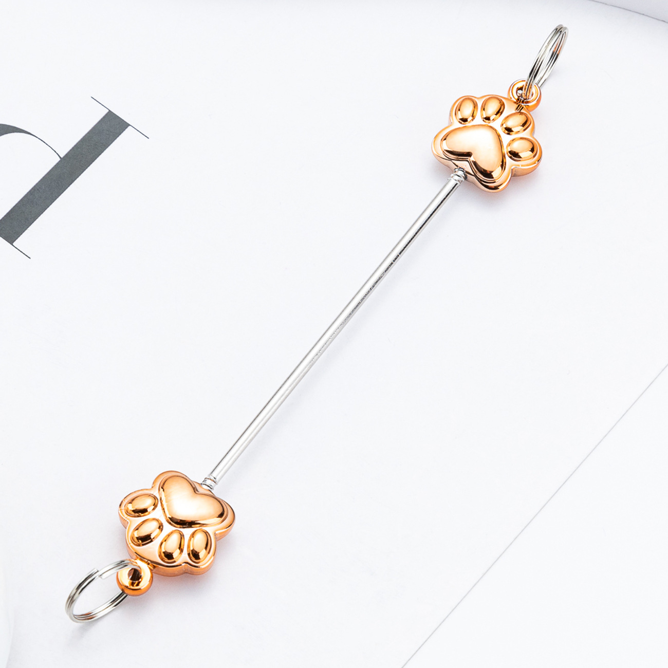 Creativo diy varilla de cuentas de garras de gato multicolor nuevo accesorio de llavero de cuentas varilla de cuentas de metal multicolor