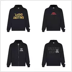 Gallery Dept Collection Zip-Up Hoodie with Splatter Paint, Foil Lettering, and Graffiti Graphic – Unisex Streetwear Top for Men and Women