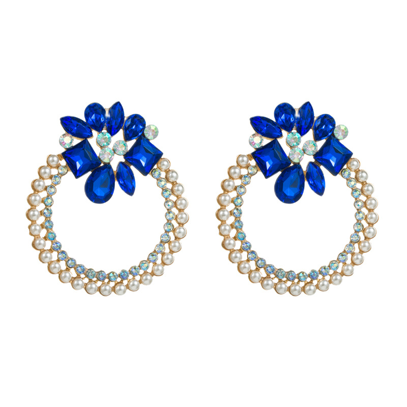 Fashion Geometric Alloy Inlay Rhinestones Womenu0027S Ear Studs 1 Pair