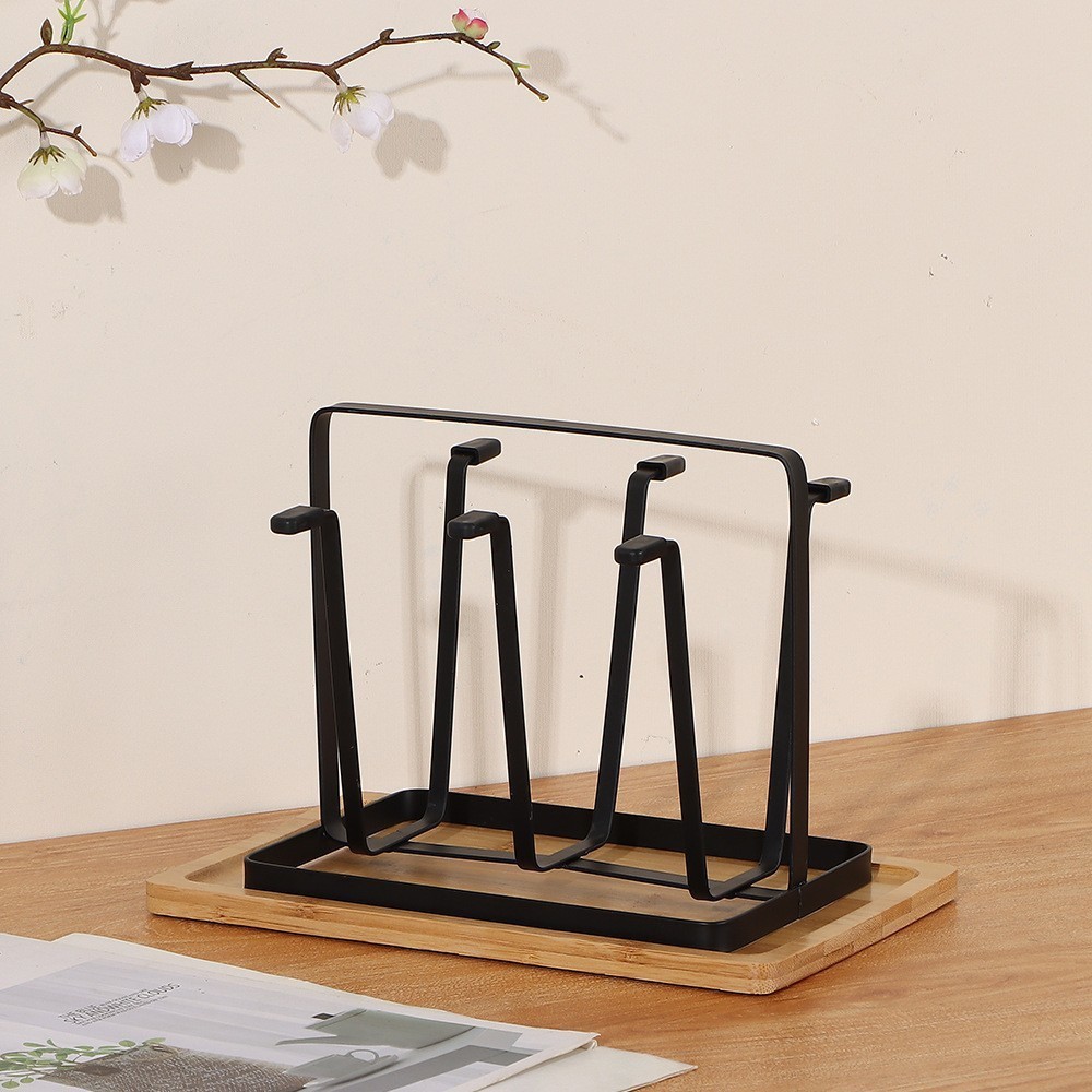 일본식 건조 컵 홀더 가정용 티컵 홀더 트레이 유리 찻잔 보관 선반 거실 주방 보관 랙