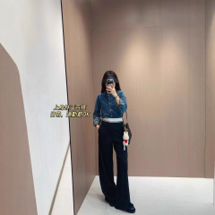R*L字母标牛仔衬衫2025早秋新款简约百搭经典复古棉质牛仔布衬衫