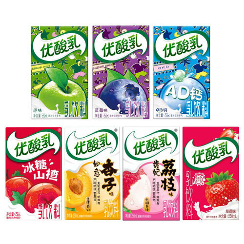 Box of Yogurt Lx24 Original Flavor Bulk Variety Milk Breakfast Drink Yogurt Various Flavors 250ml Wholesale