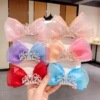 Children's hairgrip with bow for princess, cute hairpins, three dimensional hair accessory