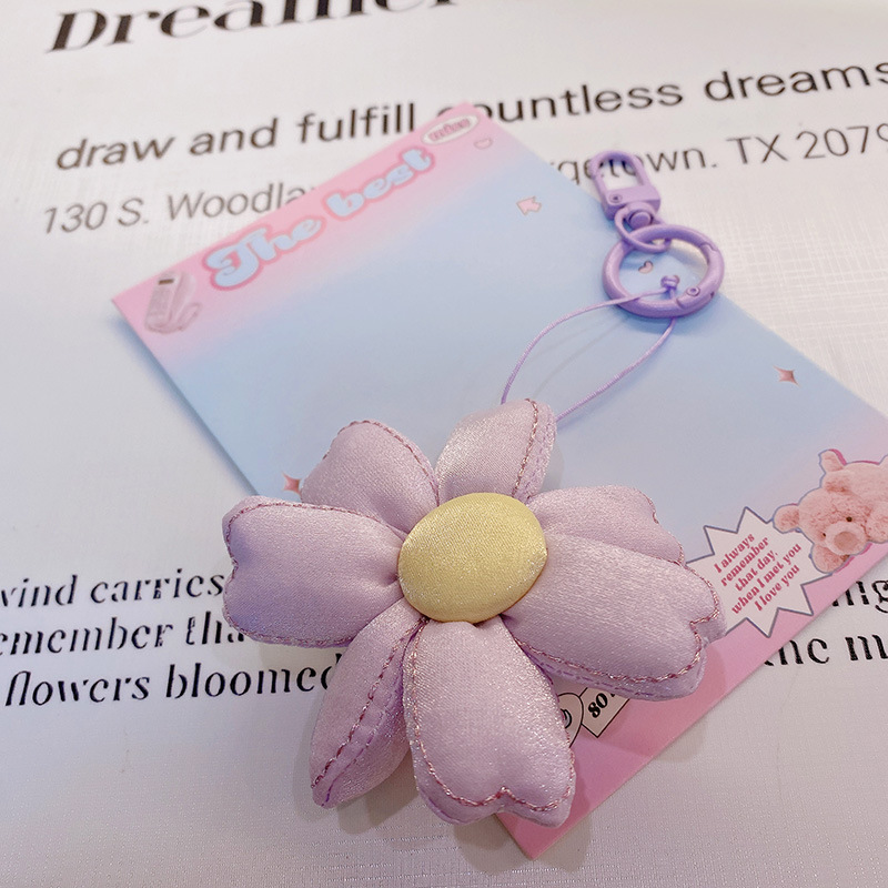 HD843A025 tela de otoño púrpura relleno de algodón muñeca llavero colgante bolso colgante de teléfono móvil