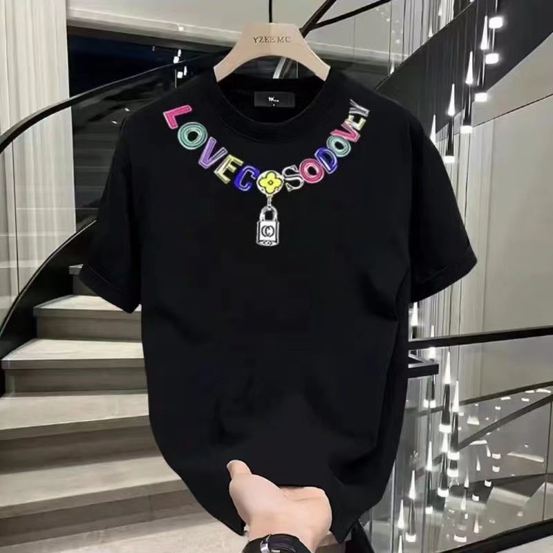300 Jin Beer Belly Wearing Men's Extras Plus Size Cotton Men's T-Shirt Fat Brother Fat Brother Short-sleeved Men 300 Jin Beer Belly Wearing Men's Extras Plus Size Cotton Men's T-Shirt Fat Brother Fat Brother Short-sleeved Men