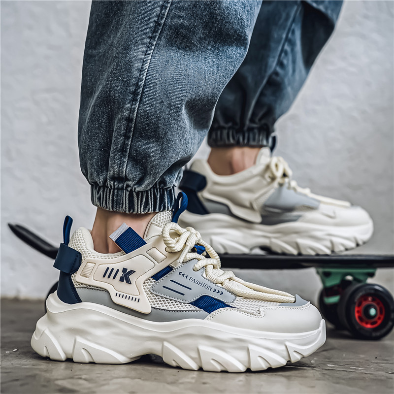 2024 verano nueva red casual versátil aumento de altura deportiva running tendencia zapatos papá