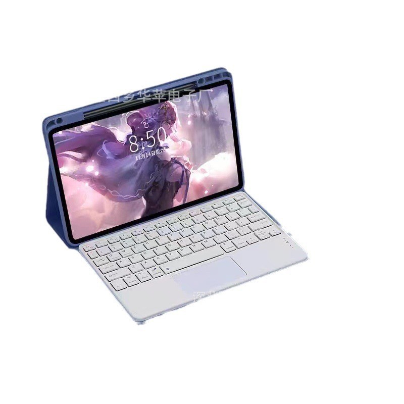 Adecuado para Xiaomi 6Pro RGB retroiluminación Bluetooth teclado funda de cuero Redmi SE11 acrílico giratorio 11.5 teclado funda