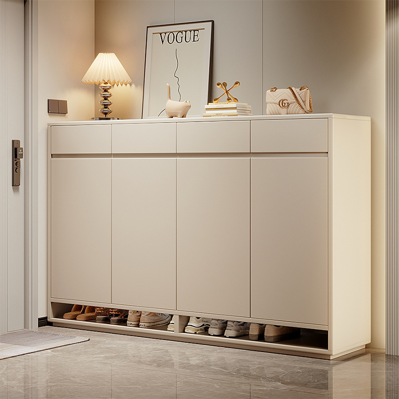 Solid Wood Shoe Cabinet for Home Entrance 2025 New Storage Integrated Wall-Mounted Large-Capacity Storage Cabinet Entry Storage Shoe Rack