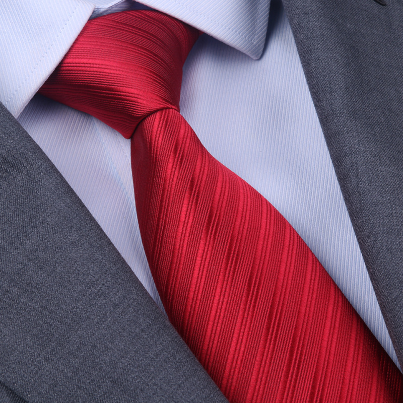 (지퍼형) 8cm 뉴 버건디 스트라이프