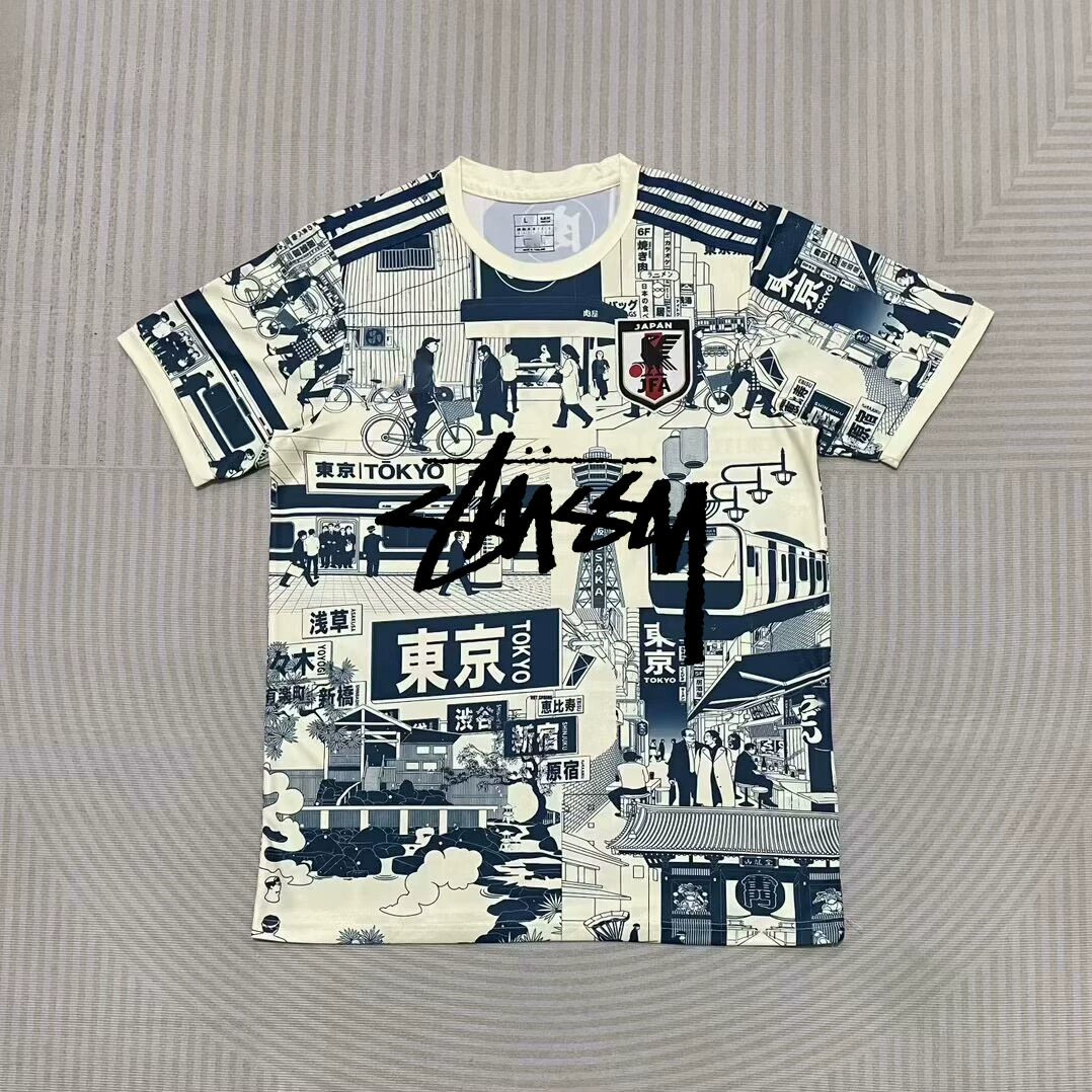 Футболка Stussy Stussy с подписью, Аргентина, Интер, Бразилия, Италия, Фламенго, короткие рукава