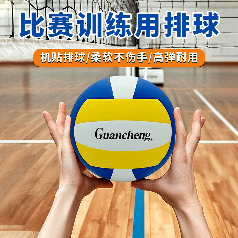No. 5 Standard Leather Volleyball Pu Soft Leather Hot Bonding Beach Competition Middle School Entrance Examination Special Wholesale Customization