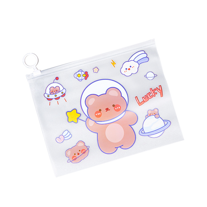 Bolsa de archivo transparente bolsa de archivo con cordón BOLSA DE INFORMACIÓN bolsa de plástico bolsa de almacenamiento de papel de prueba estudiante impermeable dibujos animados lindo cremallera