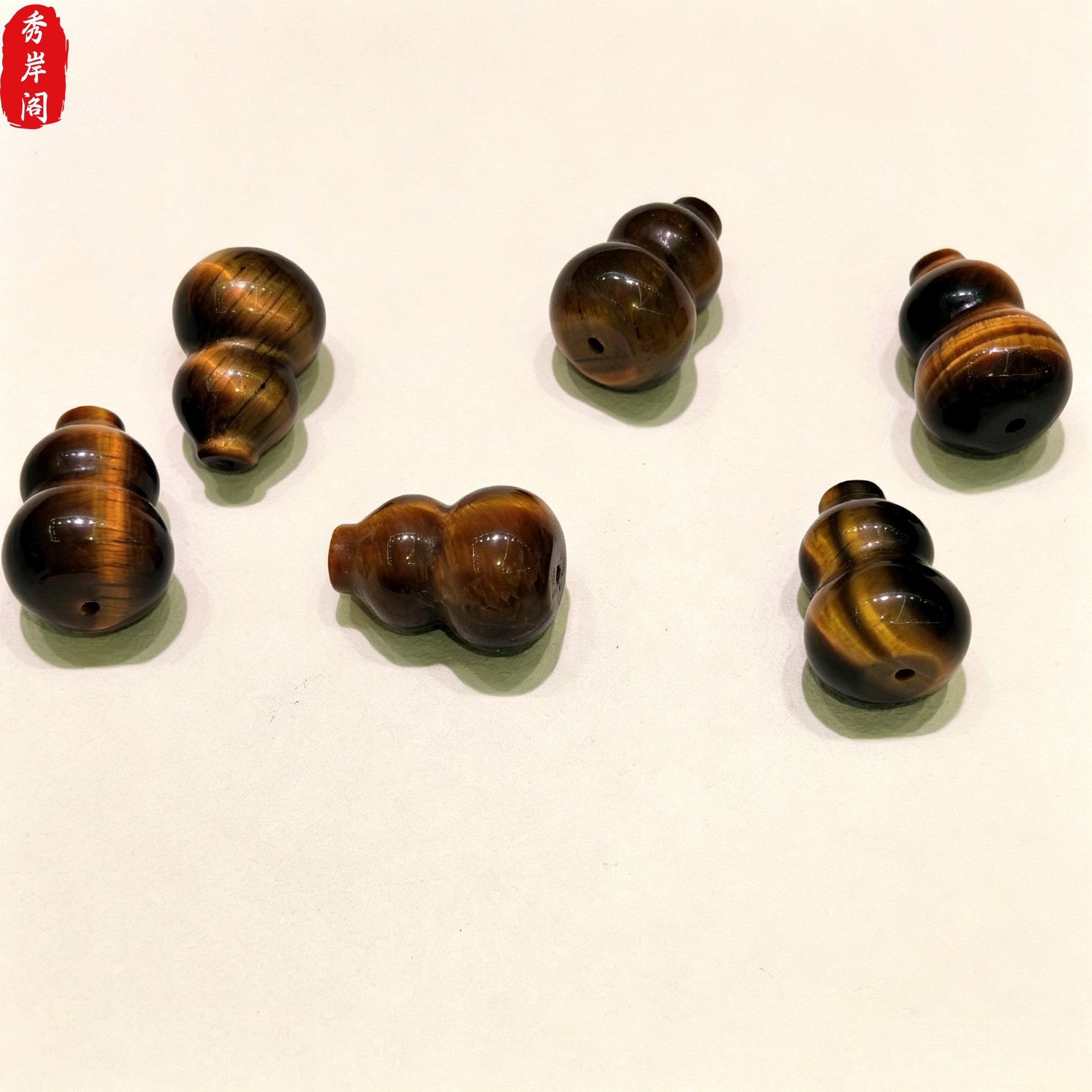 Natural Yellow Tiger Eye Stone Gourd Accessories, Fortune and Prosperity Tiger Eye Beaded Bracelet DIY Spacer Beads Pendant Accessories Wholesale