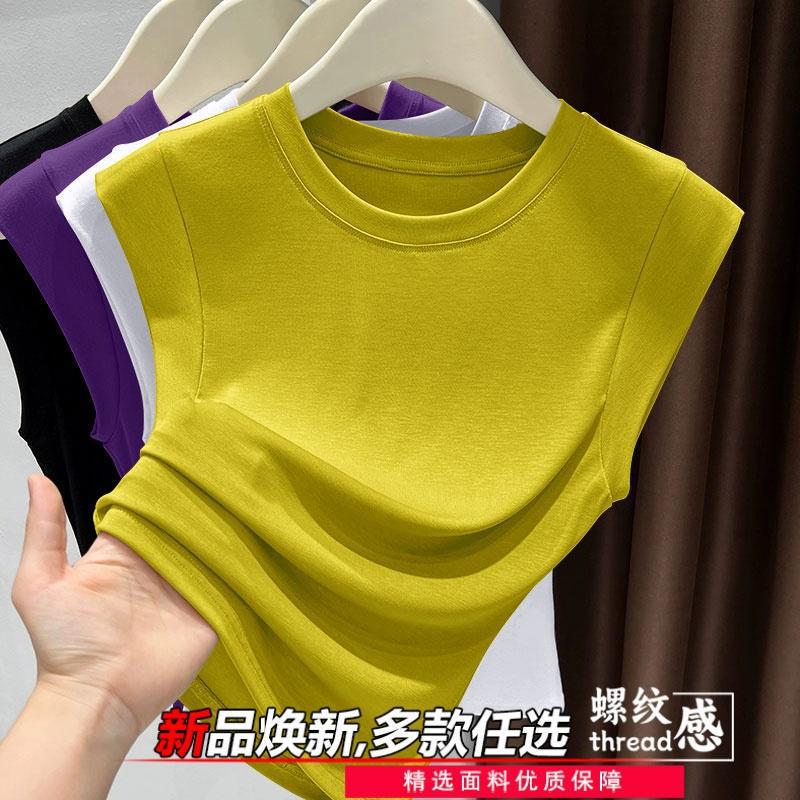 High Elastic High-Quality Ice Silk Summer T-Shirt Short-Sleeved T-Shirt Women's Pure Color Simple Casual Versatile Loose T-Shirt Women's Fashion Top High Elastic High-Quality Ice Silk Summer T-Shirt Short-Sleeved T-Shirt Women's Pure Color Simple Casual Versatile Loose T-Shirt Women's Fashion Top