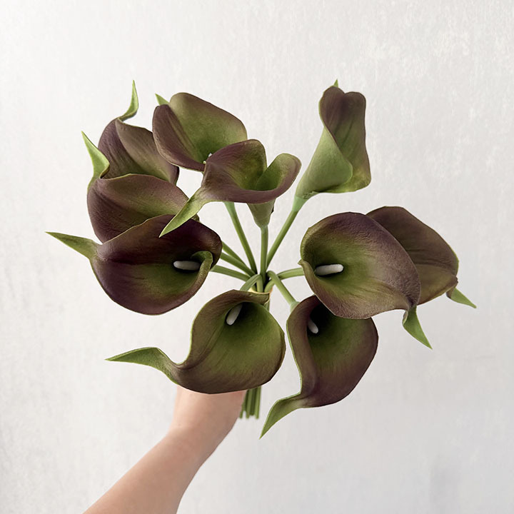 Flor artificial pu sentir Calla Lily Sala decoración del hogar diseño hogar a juego novia celebración flor image 47