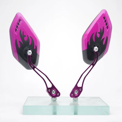 Colorful Aluminum Alloy Universal Reflector | Motorcycle rearview mirror - 2680-pair-of-purple