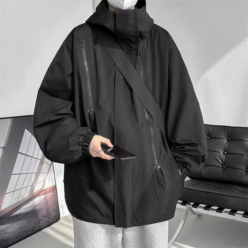 Men's and Women's Unisex Spring and Autumn Windproof and Waterproof Outdoor Sports Casual Plus Size Jacket Loose Couple's Outerwear