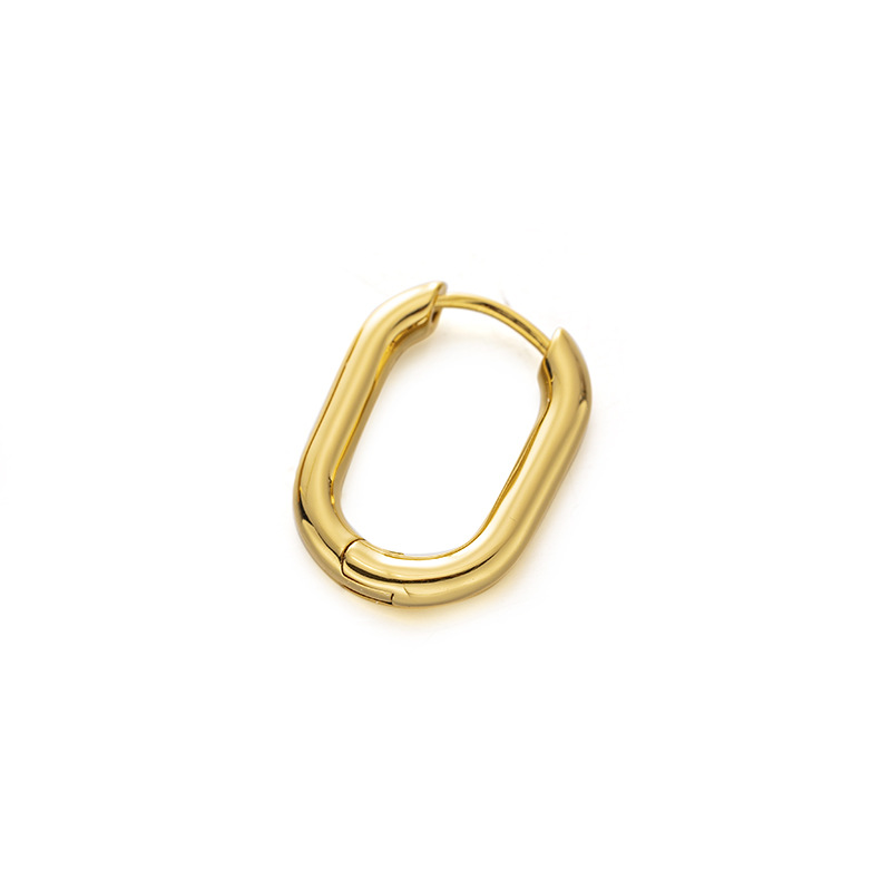 Transfronterizos retro alta sensación de latón chapado en oro delicado no desvanecerse simple nicho simple de estilo universal pendientes de orejas