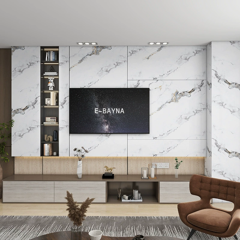 Marble self-adhesive wallpapers on wall, sticker