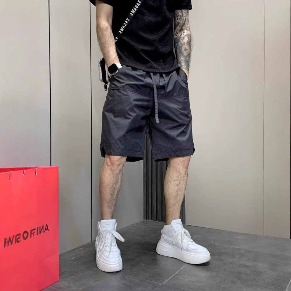 Men's summer thin quick dry solid color breathable trousers