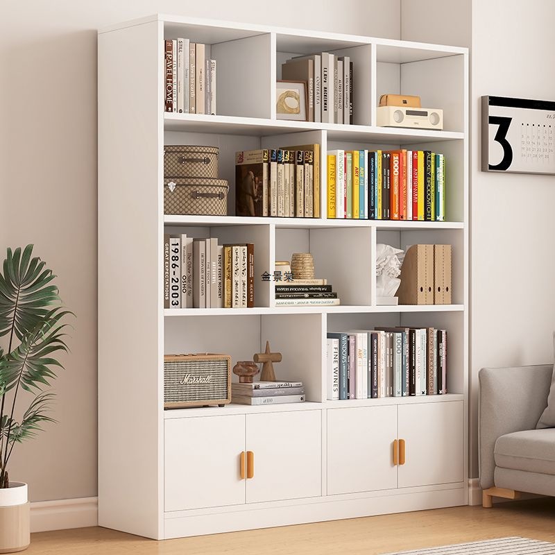 Bookshelf Rack Floor-Standing Home Storage Cabinet Living Room Bedroom Wall Storage Cabinet Book Cabinet Integrated Whole Wall Bookcase
