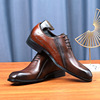 Men Shoes new men's formal leather shoes laser craft men's shoes solid -specific cowhide wedding shoes