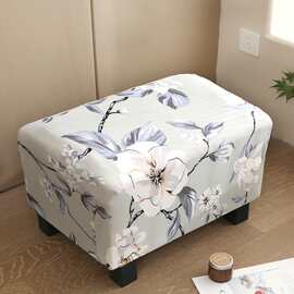 亚马逊弹力脚蹬套加厚全包矮凳套简约家用沙发踏脚凳保护罩椅子套