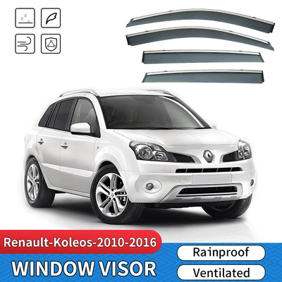 Suitable for Renault coreao rain shield rain visor rain eyebrow Renault Koleos Window visor (Rain shield) - standard-packaging-renault-koleos-mk1-hy-2006-2016-pc-with-bright-strip-rain-shield