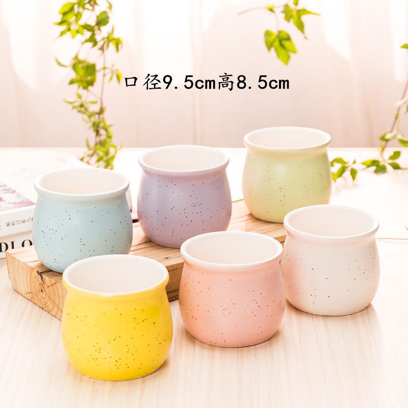 6 macetas de cerámica carnosas personalidad simple fresca pequeña maceta de color cuadrada balcón carnosas una pieza
