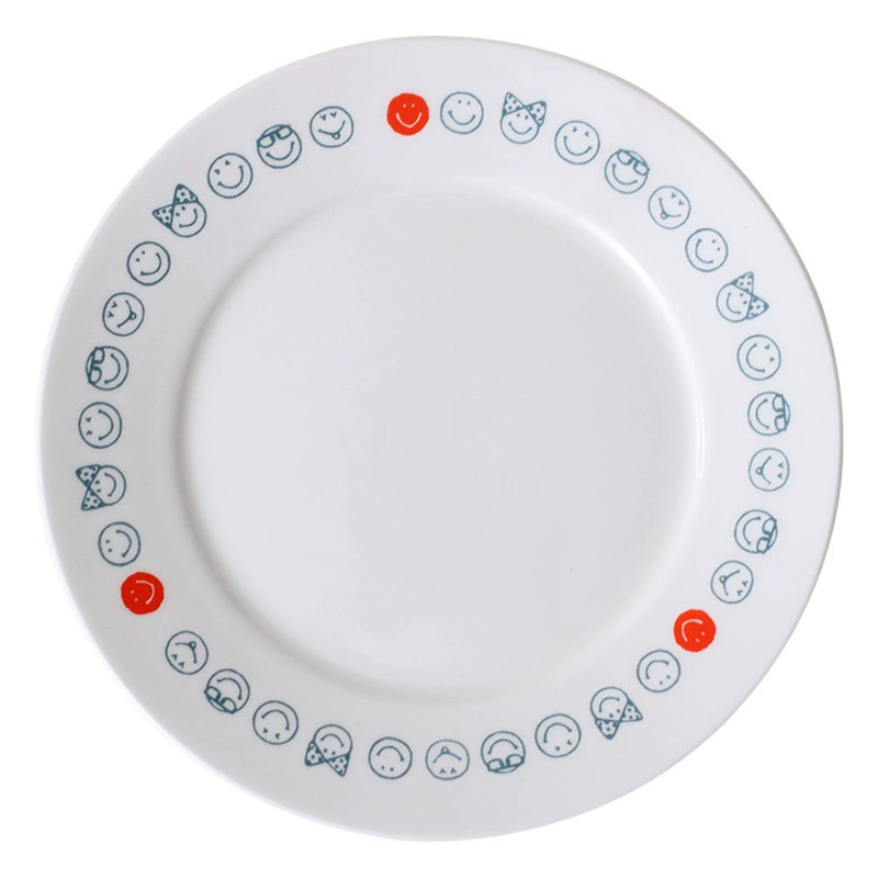 Южная Корея INS Стиль Смайлик Красочная керамическая тарелка Стрекоза Девушка Бабочка Тарелка Десертное блюдо Фруктовый салат Тарелка