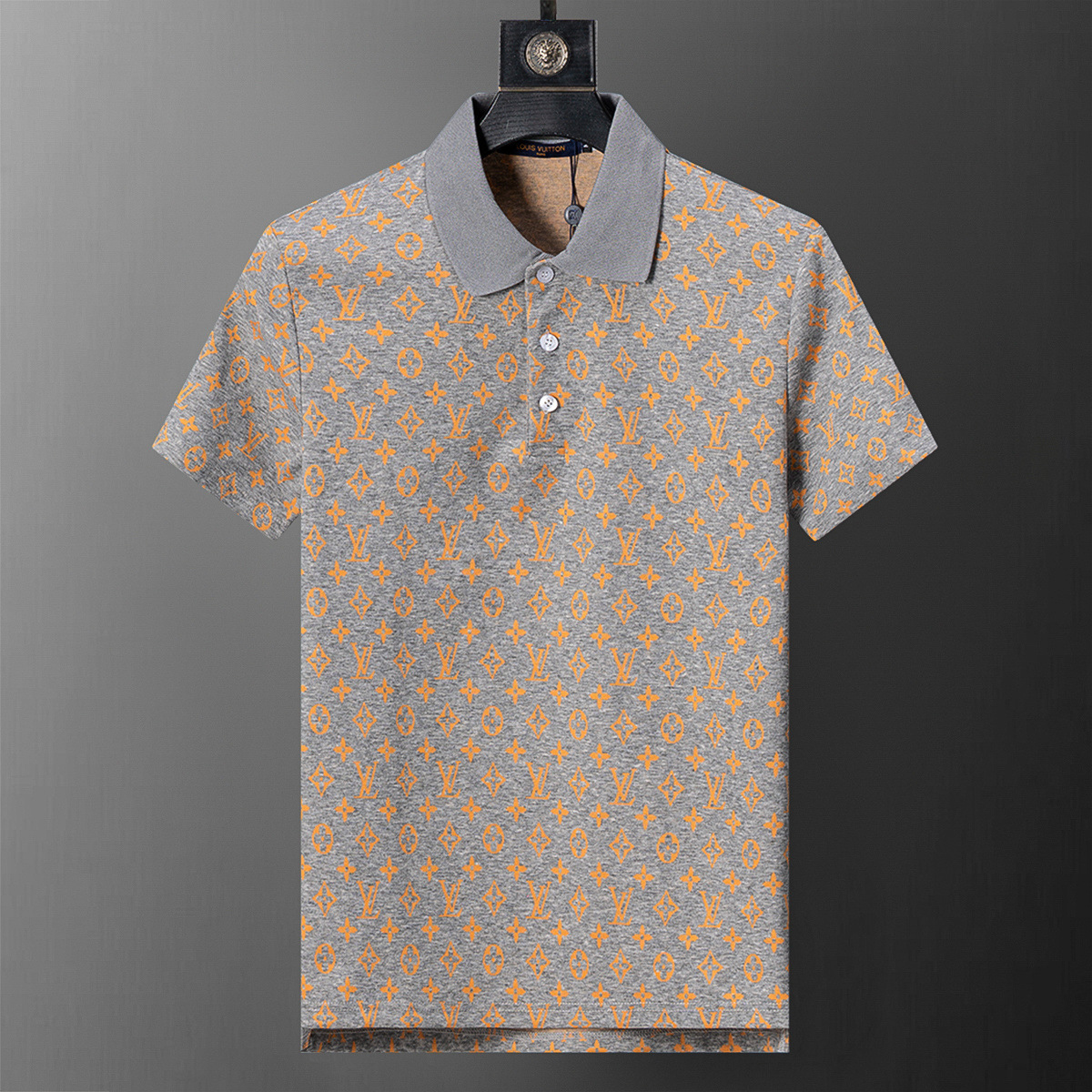 Cross-border versión correcta 26 nuevo polo para hombres color sólido negocios Jacquard casual con solapa de punto manga corta 1