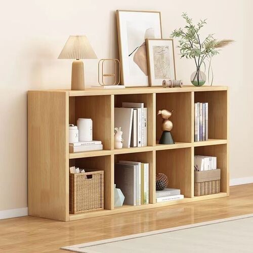 All solid wood bookshelf and storage rack combination lattice cabinet floor-to-ceiling wall-mounted children's living room storage storage short home bookcase