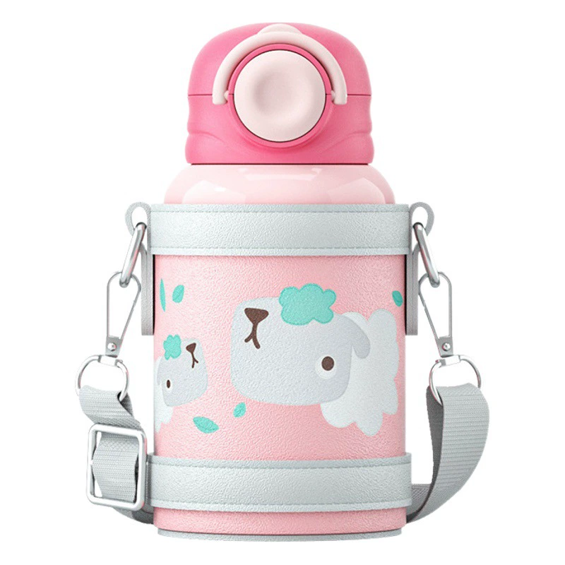 Детская чашка-термос, красивая пищевая чашка для воды из нержавеющей стали 316, утолщенная студенческая портативная прыгающая чашка с защитой от падения