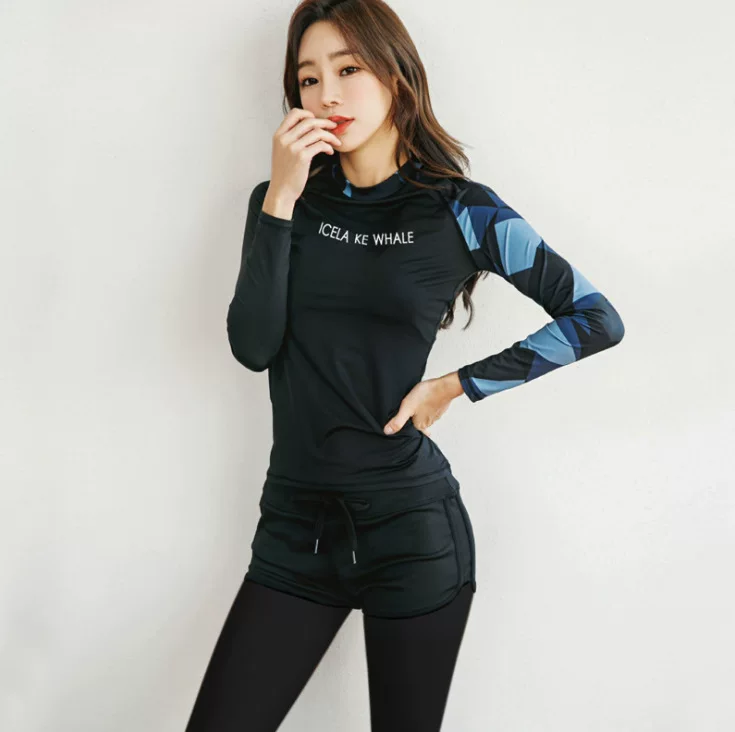 Split long-sleeve for beloved, trousers, swimwear, quick dry set, sun protection