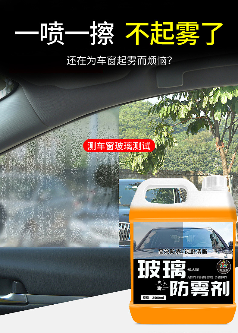 Glass Anti-Fog Spray for Car Windshields, Anti-Fog Rearview Mirrors, Anti-Rain, Winter Car Window Defogging Magic Tool
