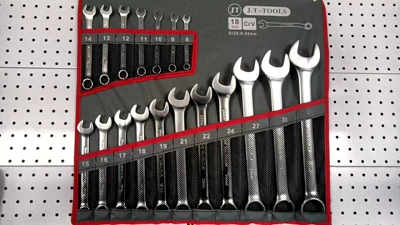 6-22 Piece Open-End Double-Headed: Mühərrik tənzimləmə alətləri - matte-18-piece-set-gray